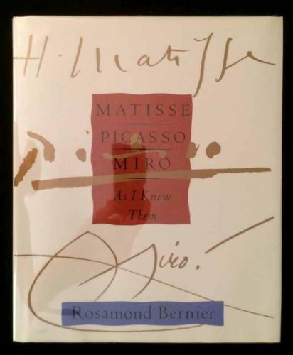 cover image Matisse, Picasso, Miro--As I Knew Them
