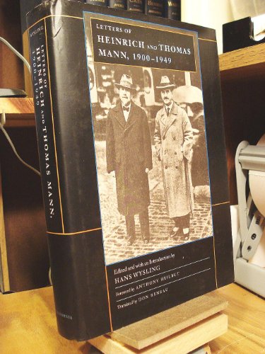 cover image Letters of Heinrich and Thomas Mann, 1900-1949