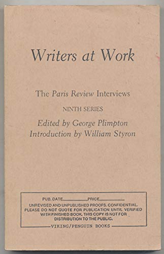 cover image Writers at Work 09: 2the Paris Review Interviews Ninth Series