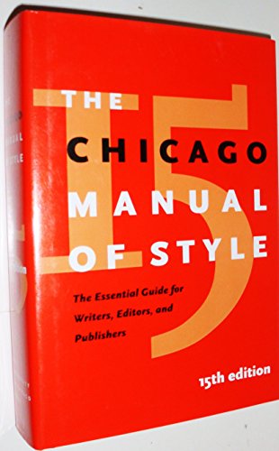 cover image THE CHICAGO MANUAL OF STYLE, 15TH EDITION