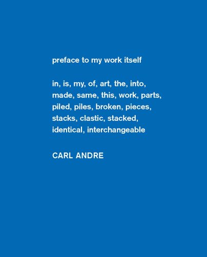 cover image Carl Andre: Sculpture as Place, 1958–2010