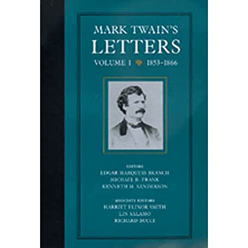 cover image Mark Twain's Letters, Volume 1: 1853-1866