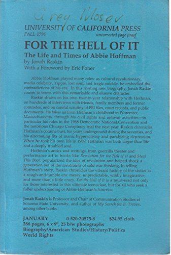 cover image For the Hell of It: The Life and Times of Abbie Hoffman