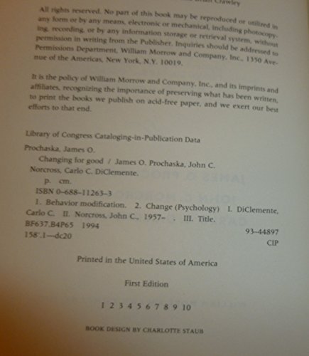 cover image Changing for Good: The Revolutionary Program That Explains the Six Stages of Change and Teaches You How to Free Yoursel