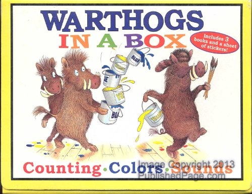 cover image Warthogs in a Box: Counting, Colors, Sounds [With Stickers]