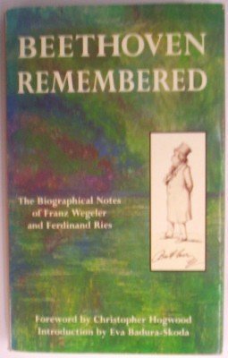 cover image Beethoven Remembered: The Biographical Notes of Franz Wegeler and Ferdinand Ries