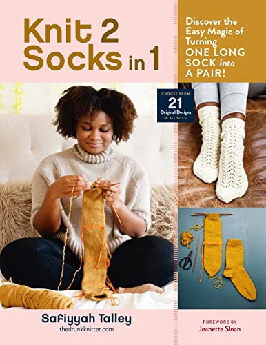 cover image Knit 2 Socks in 1: Discover the Easy Magic of Turning One Long Sock into a Pair!